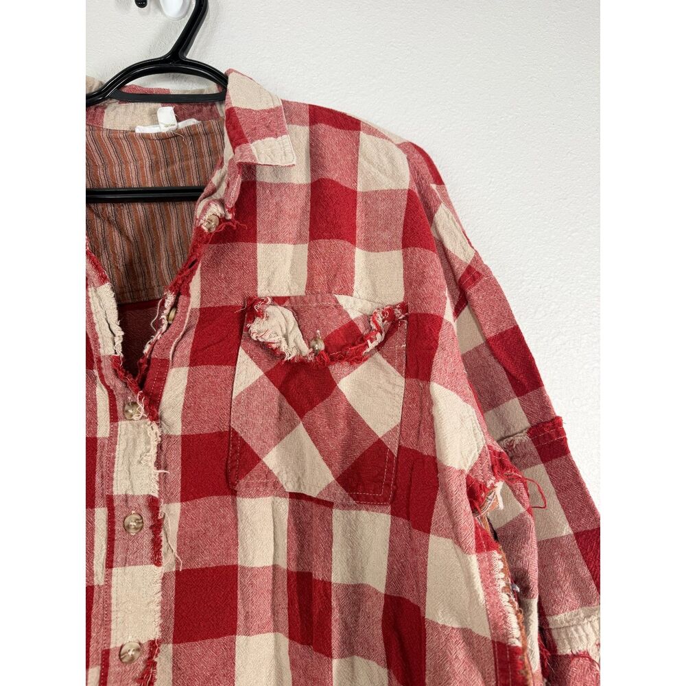 Easel Womens Plaid Oversized Tunic Dress Sz M Boxy Boho Raw Hem Grunge Casual - Picture 3 of 10
